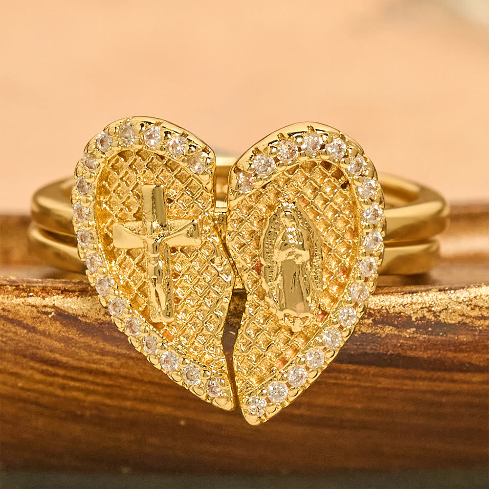 Christianartworkshop Classic Cross Split Heart Adjustable Ring: A Symbol Of Hope & Eternal Salvation - image 3