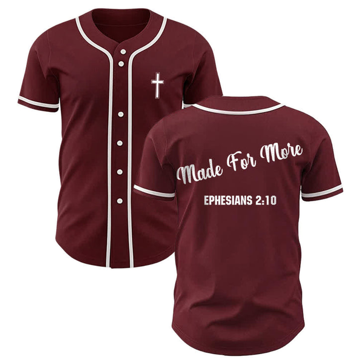 Christianartworkshop Made For More Ephesians 2:10 Unisex Baseball Jersey - Wine - 3XL - image 0