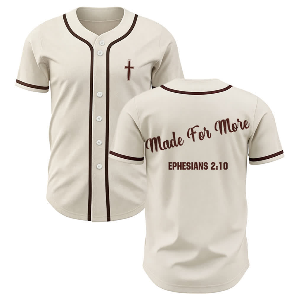 Christianartworkshop Made For More Ephesians 2:10 Unisex Baseball Jersey - Apricot - 3XL - image 25