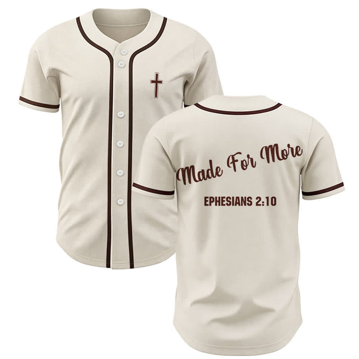 Christianartworkshop Made For More Ephesians 2:10 Unisex Baseball Jersey - Apricot - 3XL - image 25