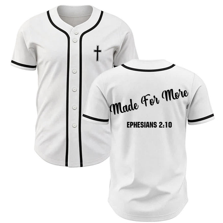 Christianartworkshop Made For More Ephesians 2:10 Unisex Baseball Jersey - White - 3XL - image 7