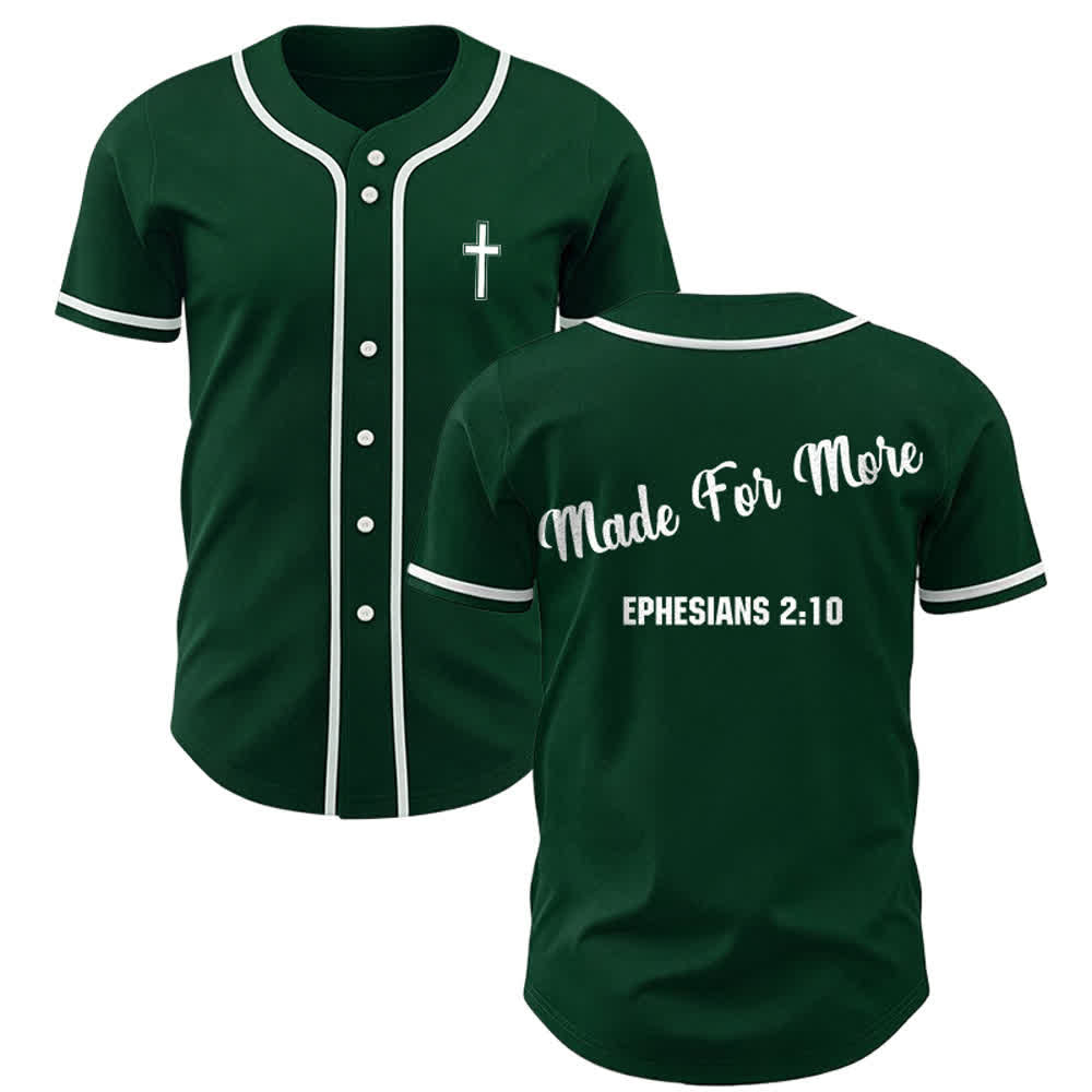 Christianartworkshop Made For More Ephesians 2:10 Unisex Baseball Jersey - Green - 3XL - image 22