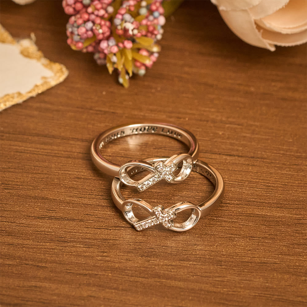 Christianartworkshop Elegant Infinity Cross Open Ring with Engraving: Emblem of Spiritual Strength & Divine Guidance - image 4