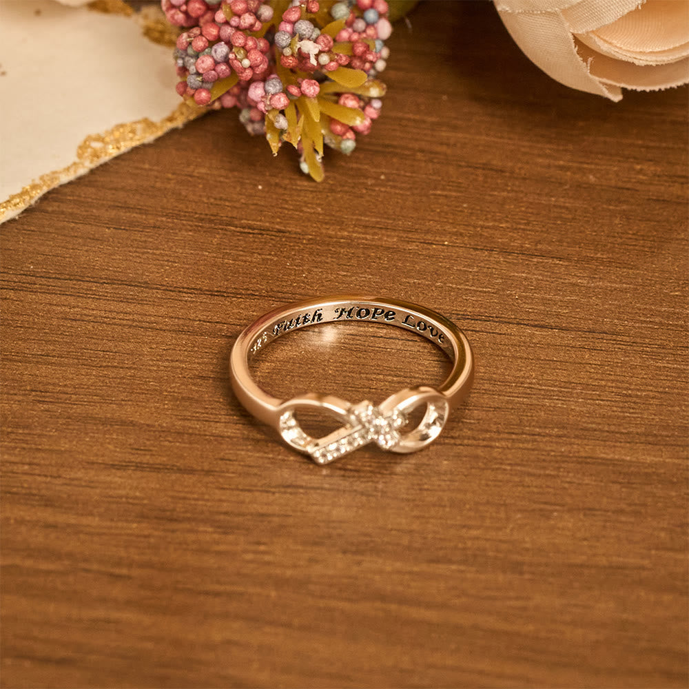 Christianartworkshop Elegant Infinity Cross Open Ring with Engraving: Emblem of Spiritual Strength & Divine Guidance - image 6
