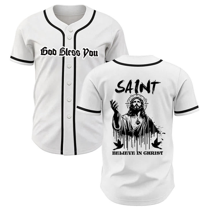 Christianartworkshop Saint Believe In Christ Unisex Baseball Jersey - White - 3XL - image 0