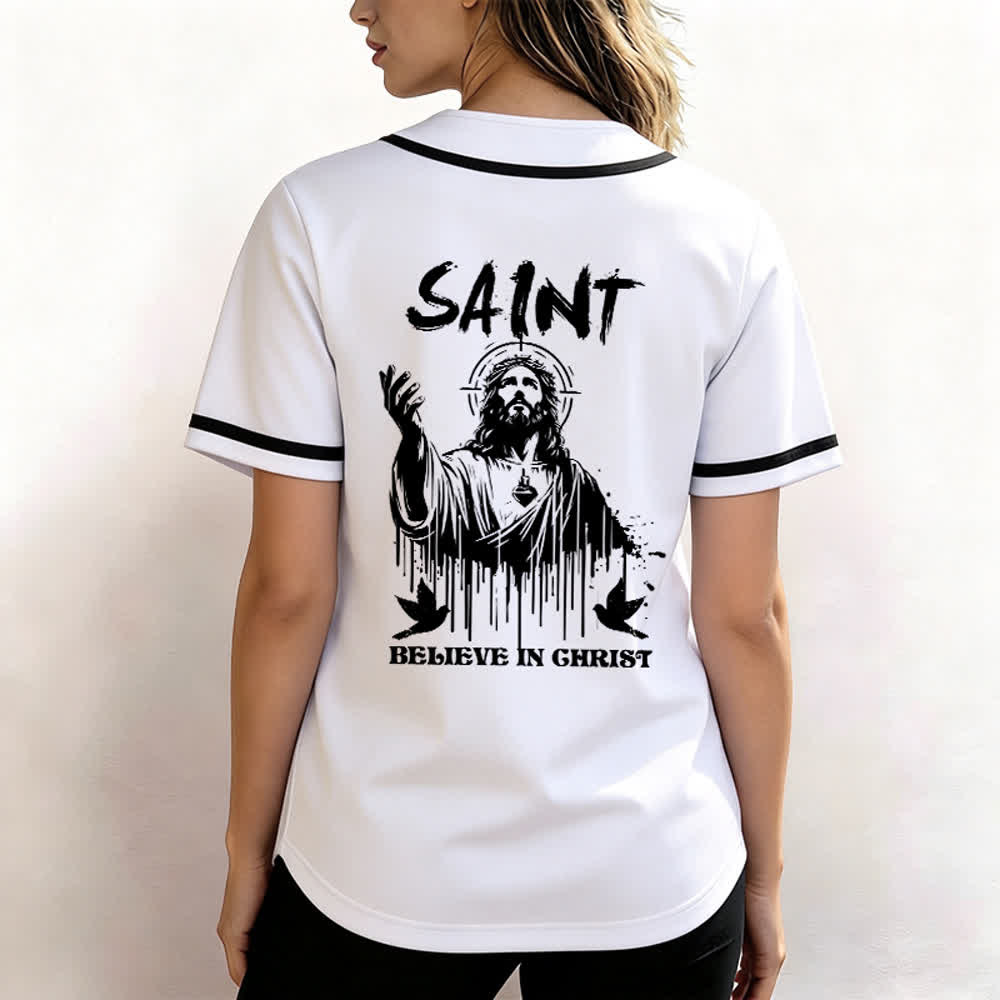 Christianartworkshop Saint Believe In Christ Unisex Baseball Jersey - image 3
