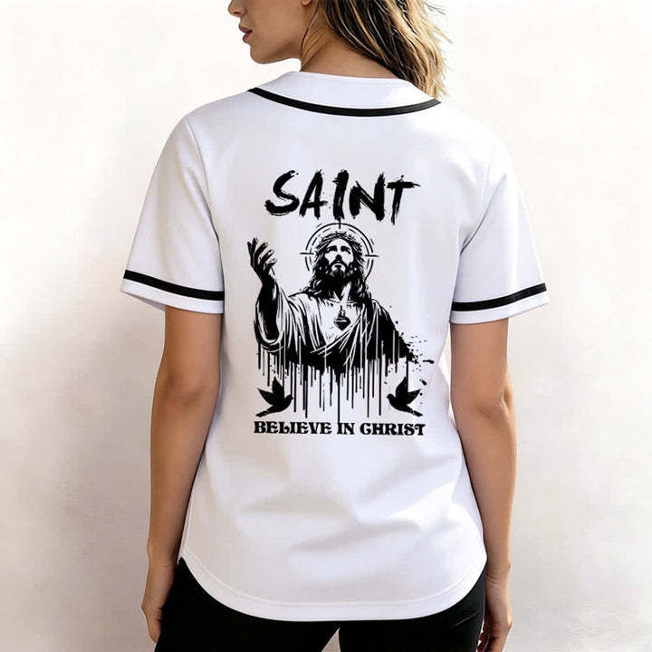 Christianartworkshop Saint Believe In Christ Unisex Baseball Jersey - image 3