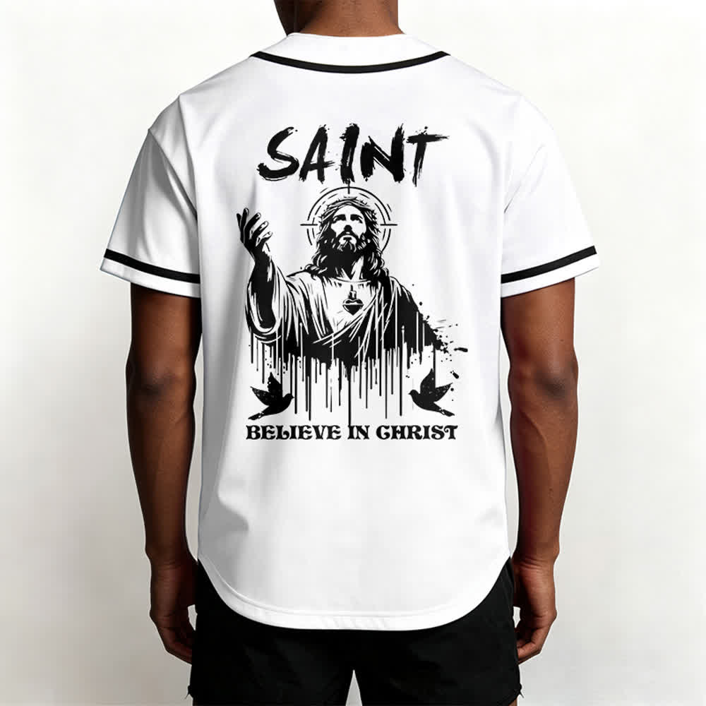 Christianartworkshop Saint Believe In Christ Unisex Baseball Jersey - image 1