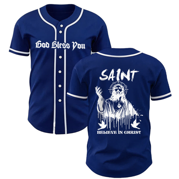 Christianartworkshop Saint Believe In Christ Unisex Baseball Jersey - Navy Blue - 3XL - image 19