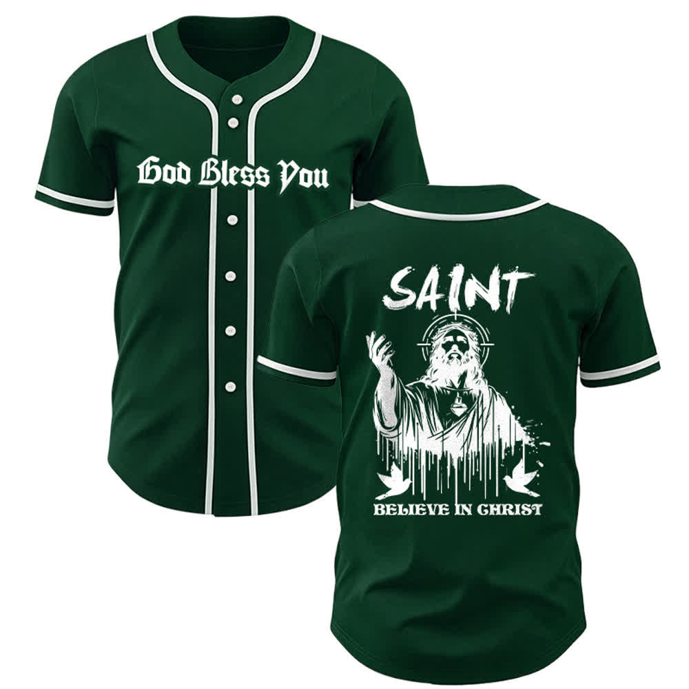 Christianartworkshop Saint Believe In Christ Unisex Baseball Jersey - Green - 3XL - image 22