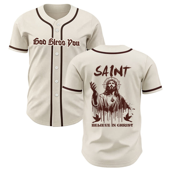 Christianartworkshop Saint Believe In Christ Unisex Baseball Jersey - Apricot - 3XL - image 25