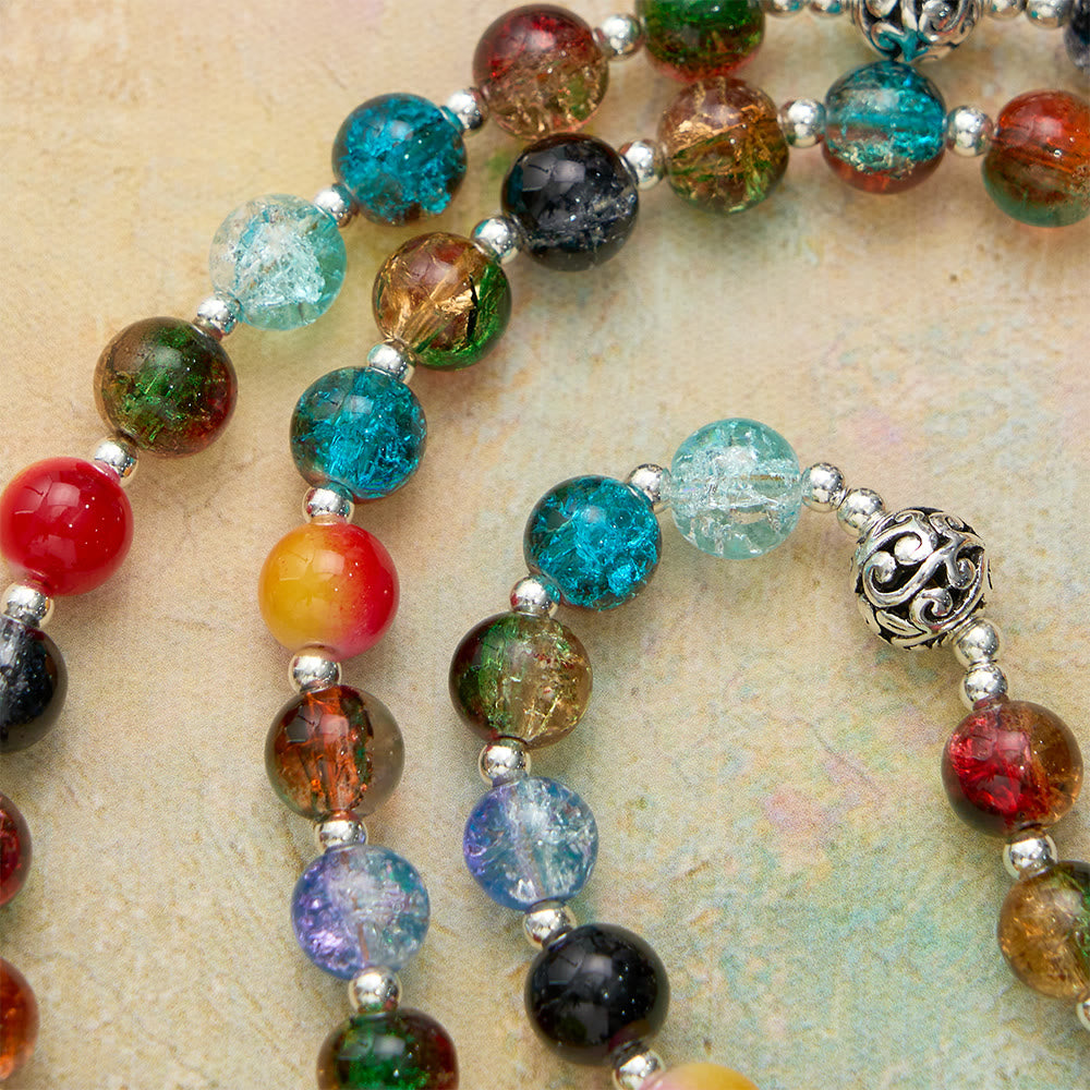 FREE Today: Gradient Multicolor Glass Bead & Brass Crucifix Rosary with Divine Mercy Medal - image 6