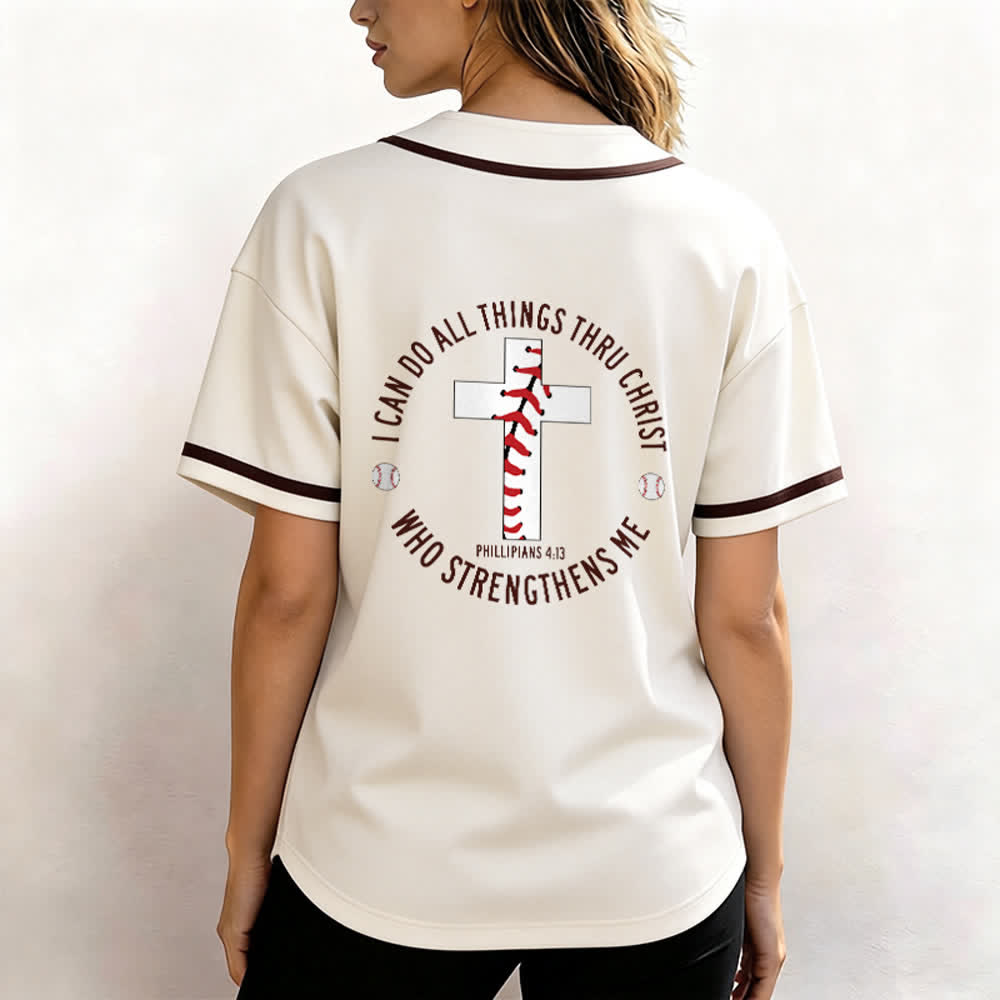 Christianartworkshop Philippians 4:13 I Can Do All Things Unisex Baseball Jersey - image 3