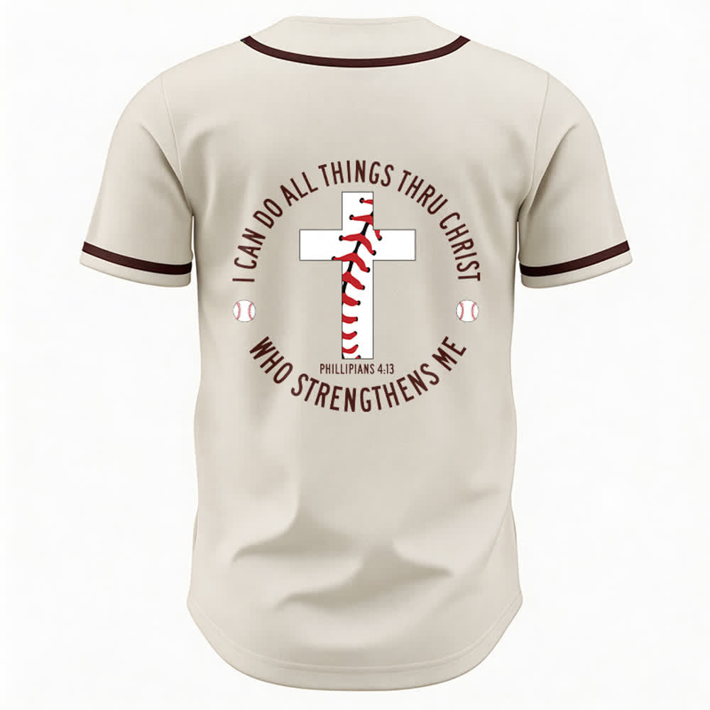 Christianartworkshop Philippians 4:13 I Can Do All Things Unisex Baseball Jersey - image 5