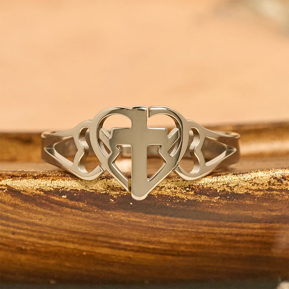 Christianartworkshop Timeless Heart Cross Adjustable Ring: A Gift Of Grace & Divine Intercession - image 8