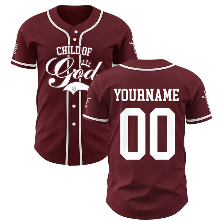 Christianartworkshop Child Of God Personalized Name Number Unisex Custom Baseball Jersey - Wine - 5XL - Name & Number Customized - image 14