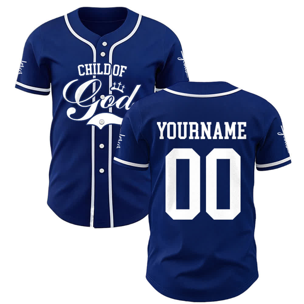 Christianartworkshop Child Of God Personalized Name Number Unisex Custom Baseball Jersey - Navy Blue - 5XL - Name & Number Customized - image 19