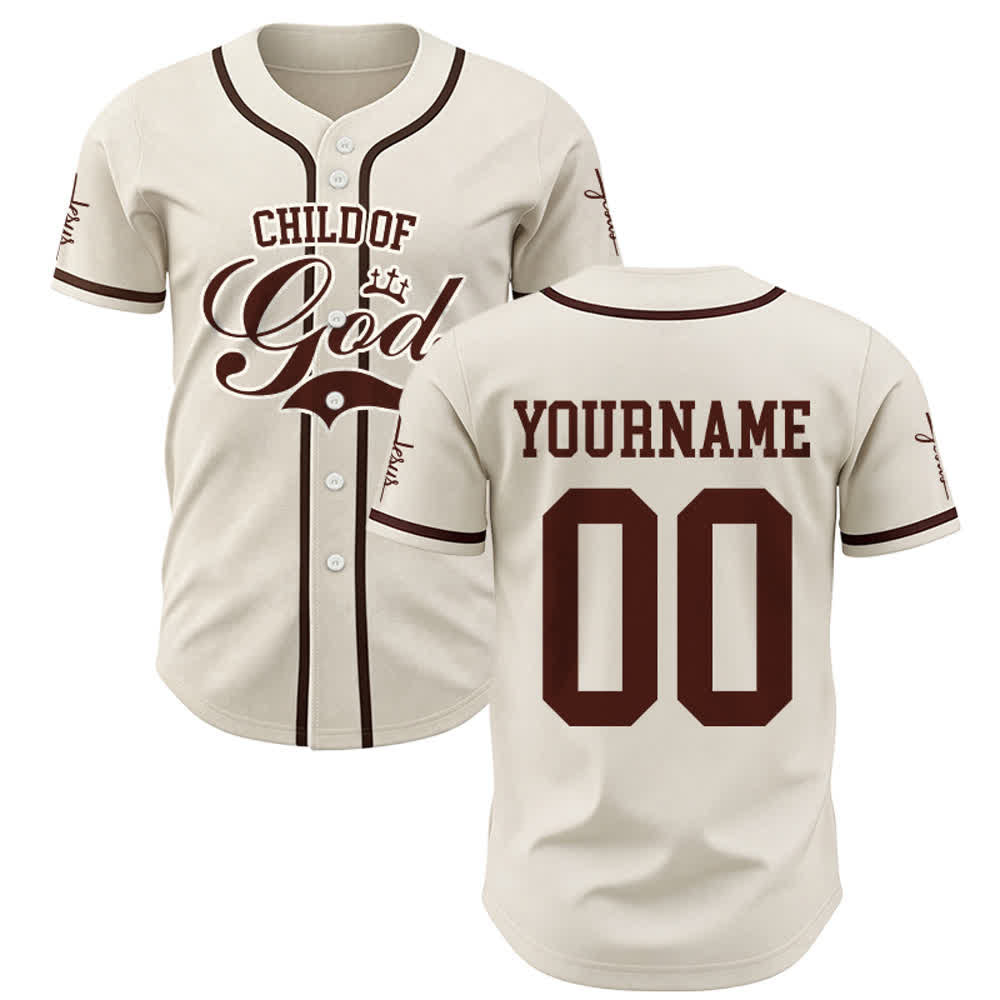 Christianartworkshop Child Of God Personalized Name Number Unisex Custom Baseball Jersey - Apricot - 5XL - Name & Number Customized - image 26
