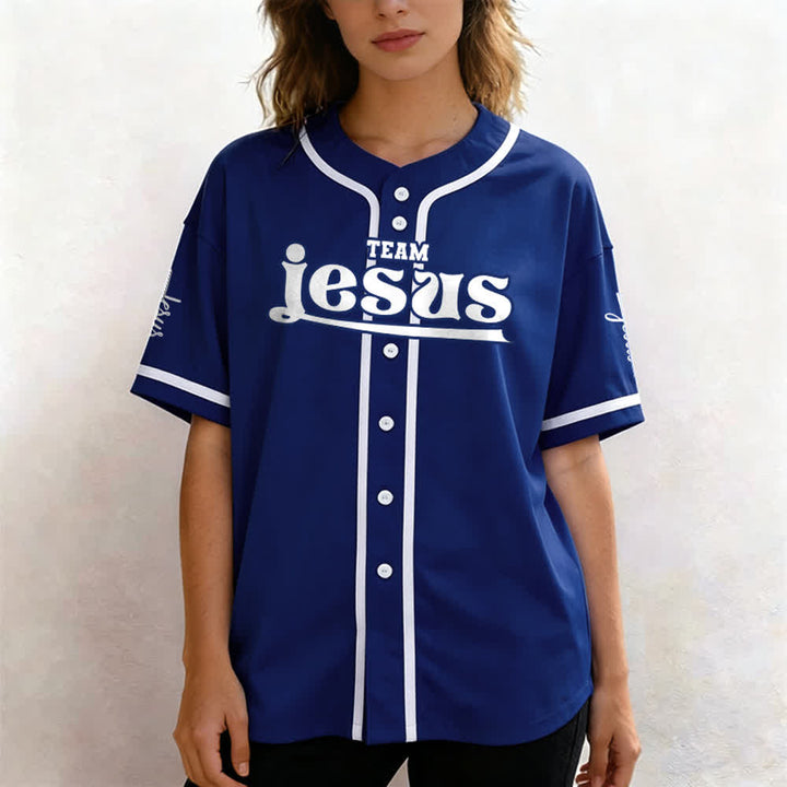 Christianartworkshop Bold Team Jesus Custom Name Number Unisex Custom Baseball Jersey - image 4
