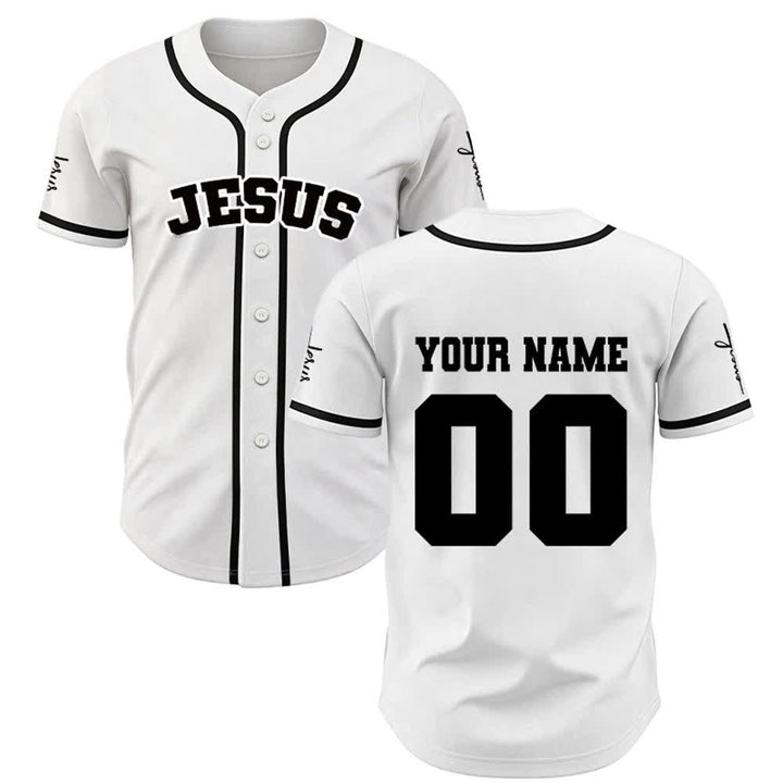Christianartworkshop Classic Jesus Personalized Sportswear Unisex Custom Baseball Jersey - White - 5XL - Name & Number Customized - image 8