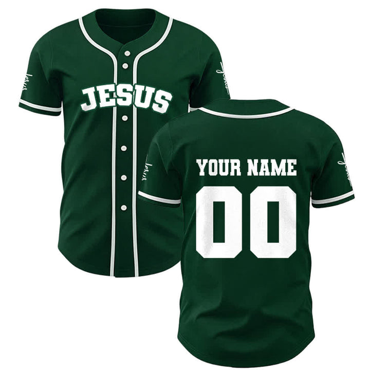 Christianartworkshop Classic Jesus Personalized Sportswear Unisex Custom Baseball Jersey - Green - 5XL - Name & Number Customized - image 23