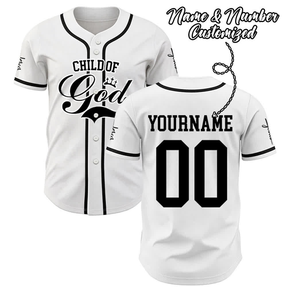 Christianartworkshop Child Of God Personalized Name Number Unisex Custom Baseball Jersey - image 0
