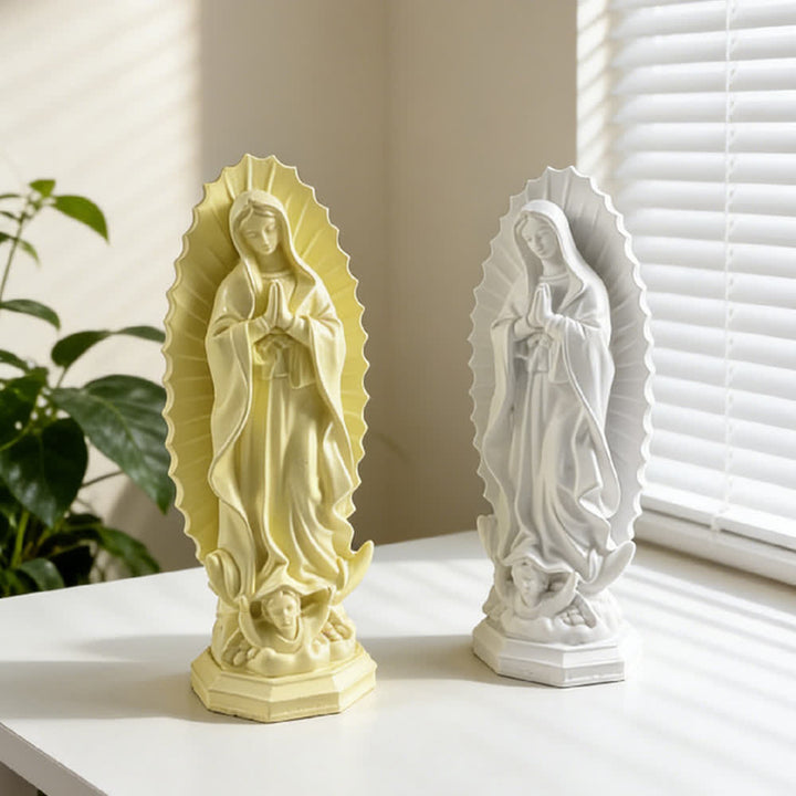 Christianartworkshop Modern Our Lady of Guadalupe Statue: Christian Aesthetic Home Decor - Yellow - image 14