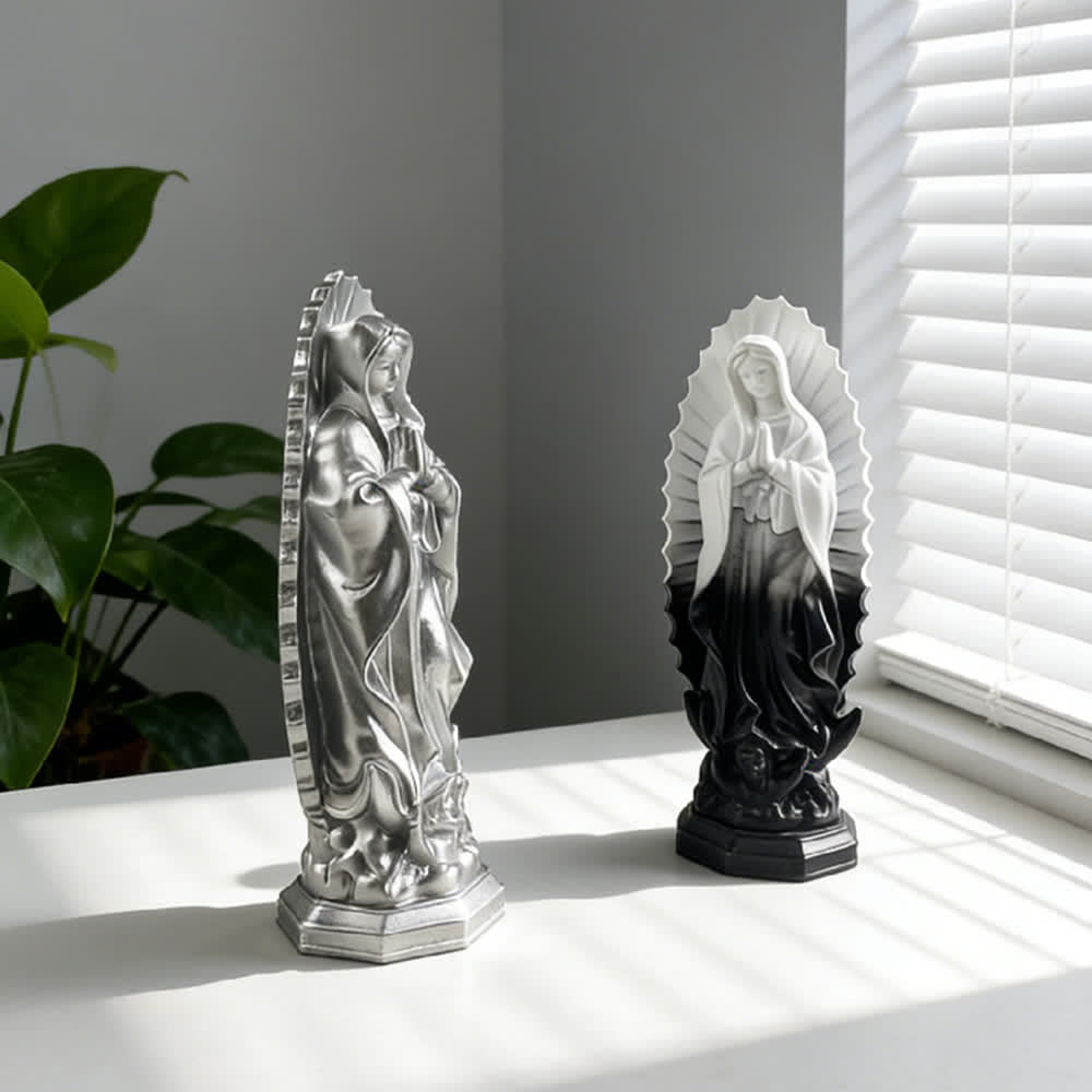 Christianartworkshop Modern Our Lady of Guadalupe Statue: Christian Aesthetic Home Decor - Black - image 13