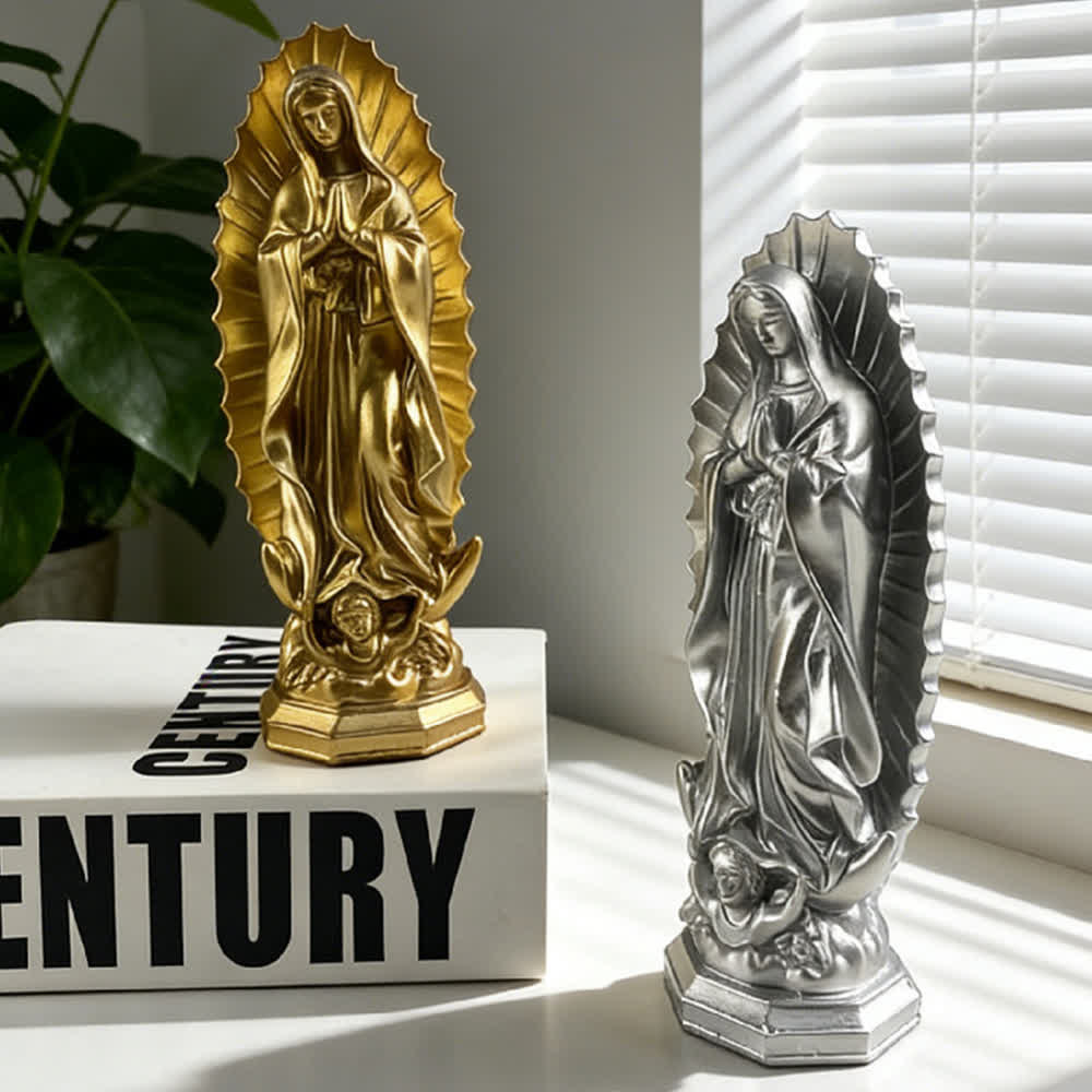Christianartworkshop Modern Our Lady of Guadalupe Statue: Christian Aesthetic Home Decor - Golden - image 17