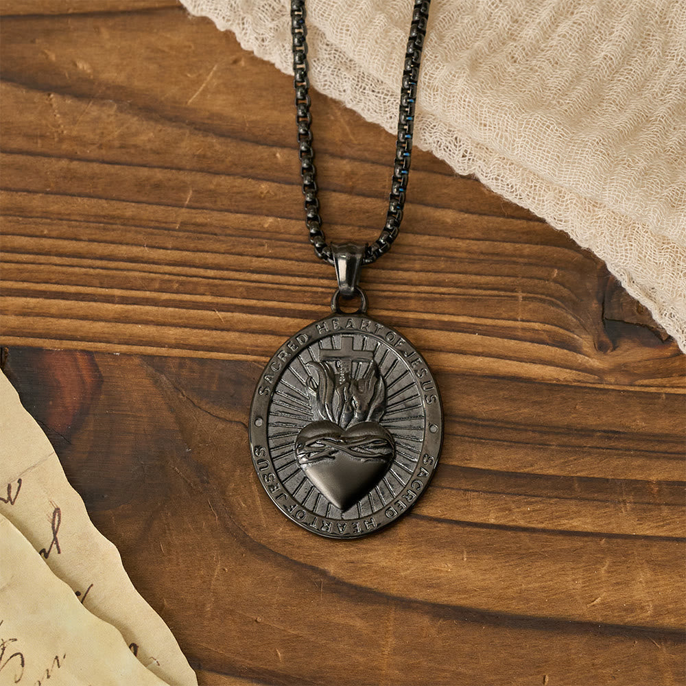 FREE Today: Tri-Color Sacred Heart & Cross Dual-Sided Medallion Necklace: Emblem of Divine Love - image 10
