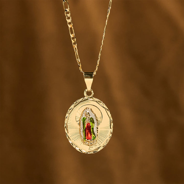 Christianartworkshop Four Styles Radiant Virgin Mary Oval Medallion Necklace: A Token of Heavenly Blessing - image 6