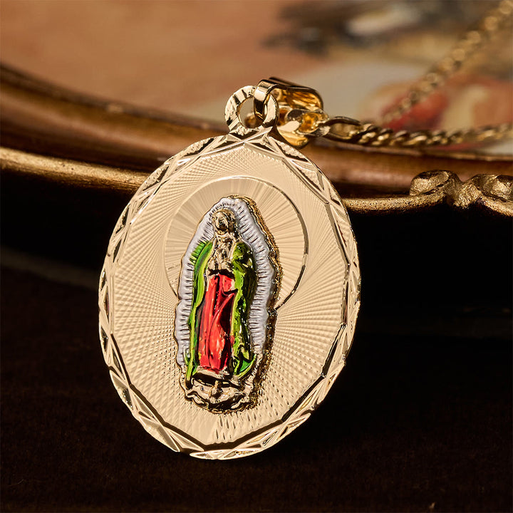 Christianartworkshop Four Styles Radiant Virgin Mary Oval Medallion Necklace: A Token of Heavenly Blessing - Our Lady B - image 5