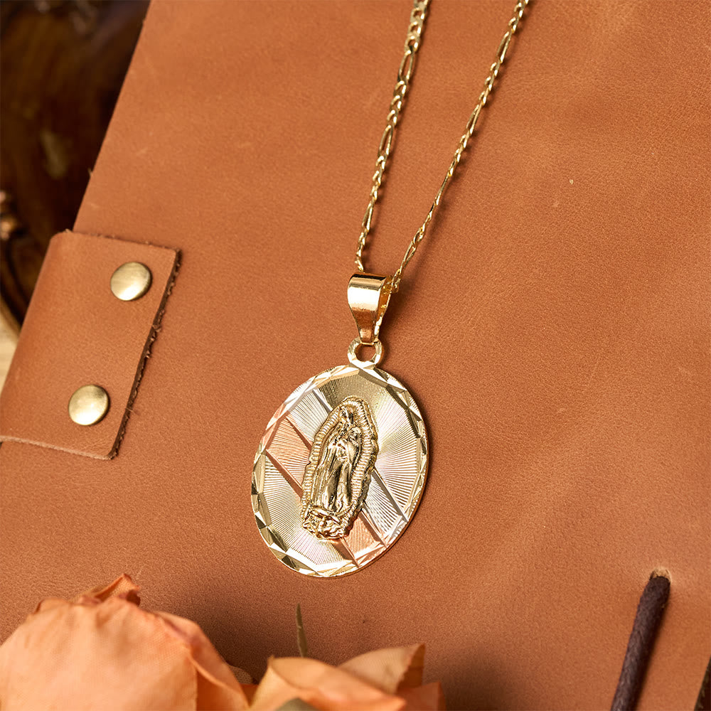 Christianartworkshop Four Styles Radiant Virgin Mary Oval Medallion Necklace: A Token of Heavenly Blessing - image 4