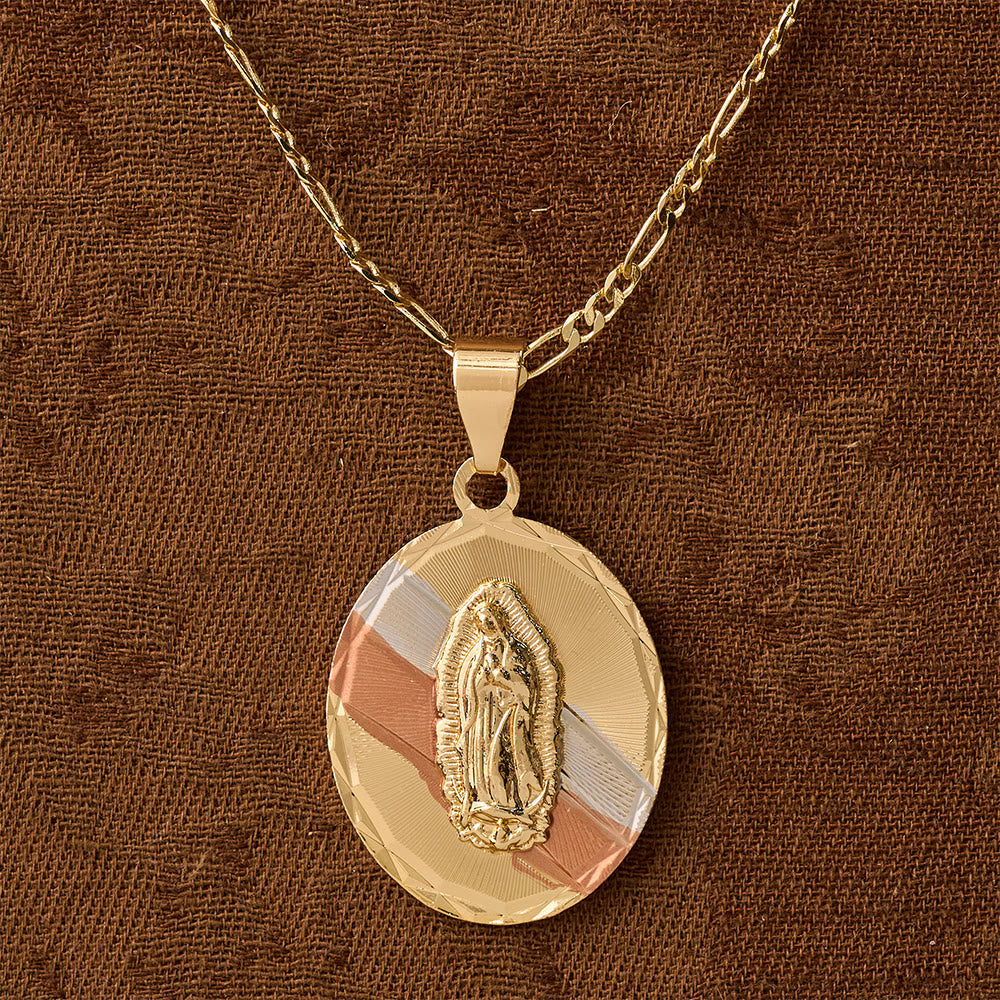 Christianartworkshop Four Styles Radiant Virgin Mary Oval Medallion Necklace: A Token of Heavenly Blessing - image 1