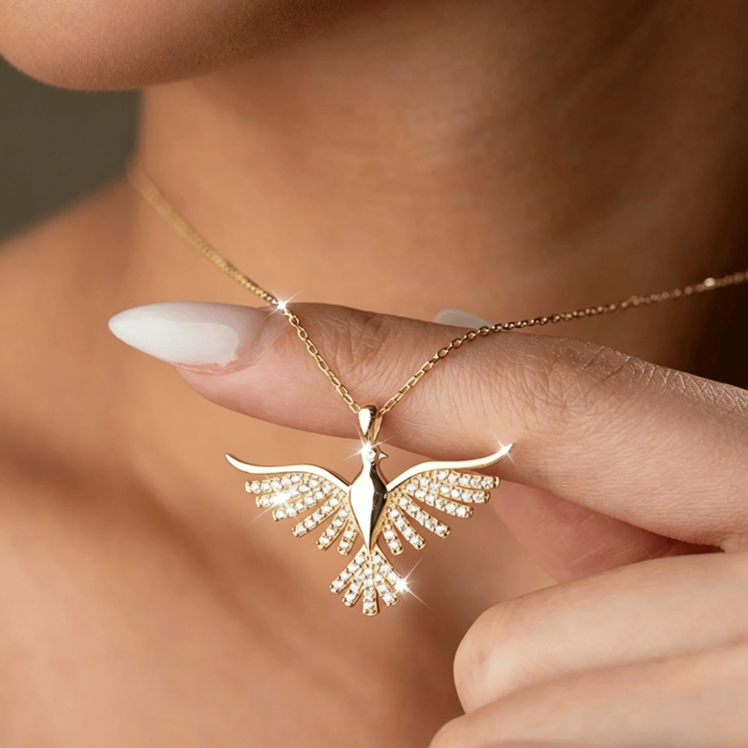 FREE Today: Sparkling Holy Spirit Dove Winged Necklace: Emblem of Divine Guidance - Golden - image 0