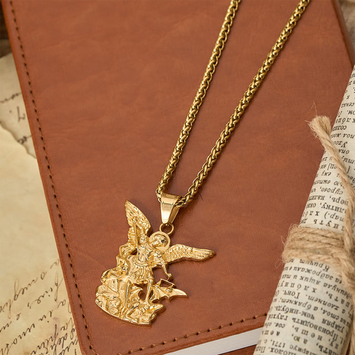 Christianartworkshop Dual-Color St. Michael Archangel Pendant Necklace: Emblem of Divine Protection - image 4