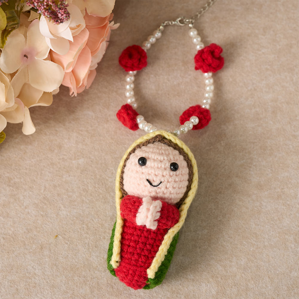 Christianartworkshop Crochet Cute Mary Statue Car Pendant: Emblem of Heavenly Protection - Our Lady E - image 11