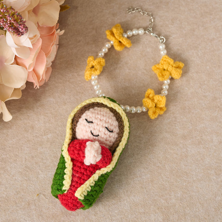 Christianartworkshop Crochet Cute Mary Statue Car Pendant: Emblem of Heavenly Protection - Our Lady B - image 2