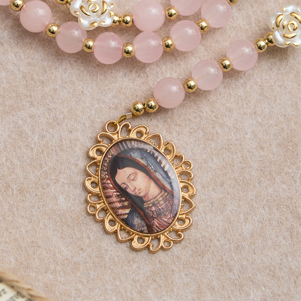 Christianartworkshop Rose Quartz Seven Sorrow Rosary: Emblem of Marian Compassion - image 7