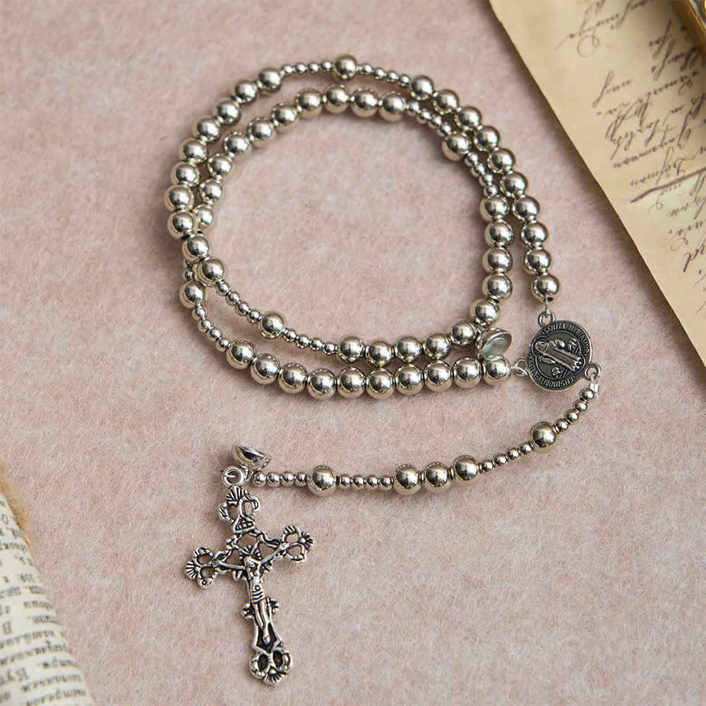 Christianartworkshop Sacred Silver Tone Magnetic Rosary Bracelet: 2-in-1 Prayer & Bracelet - image 6