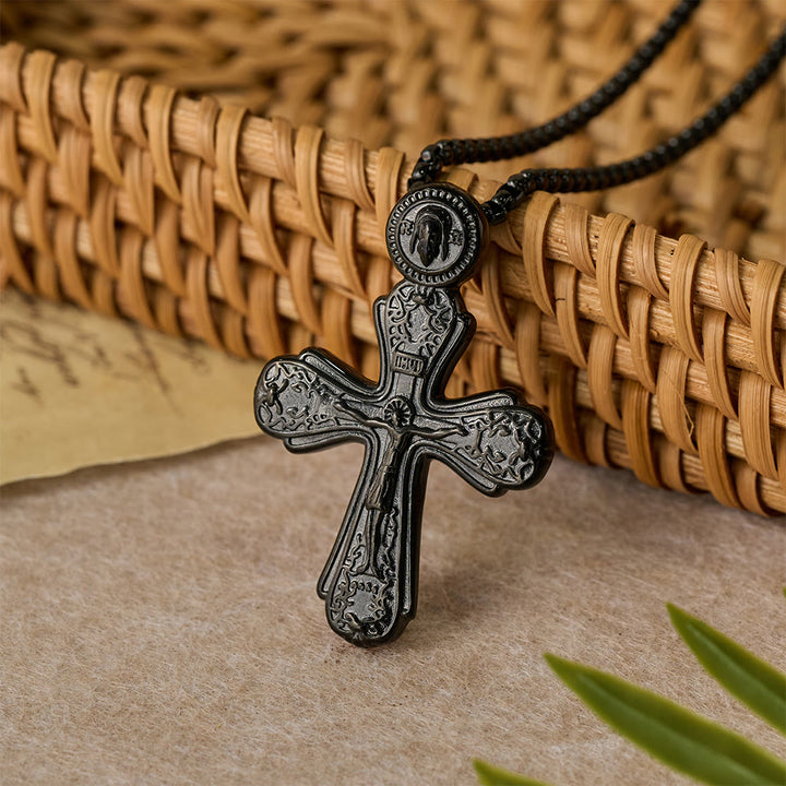 Christianartworkshop Orthodox Crucifix Pendant Necklace: Emblem of Redemption & Sacred Devotion - Black - image 5