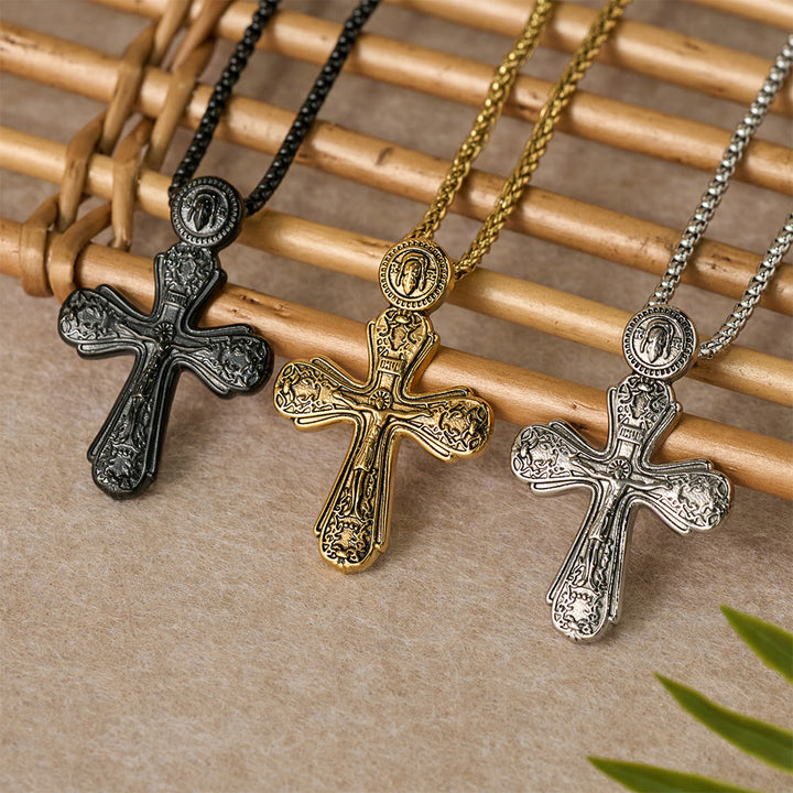 Christianartworkshop Orthodox Crucifix Pendant Necklace: Emblem of Redemption & Sacred Devotion - image 0