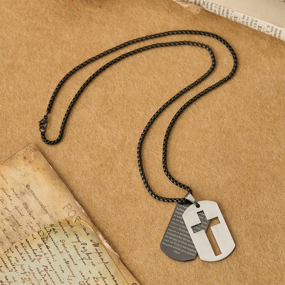 FREE Today: The Lord's Prayer Cross Dog Tag Pendant Necklace: Emblem of Divine Grace & Faith - image 6