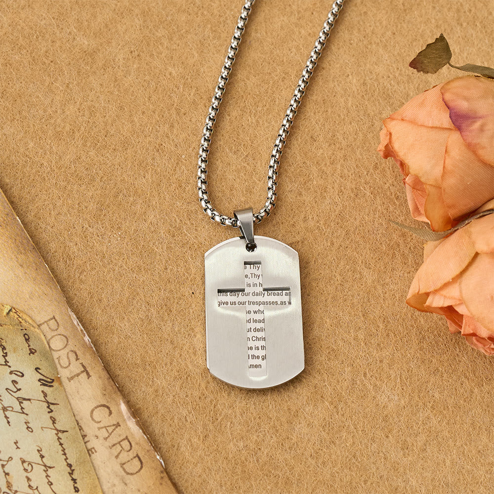FREE Today: The Lord's Prayer Cross Dog Tag Pendant Necklace: Emblem of Divine Grace & Faith - image 4