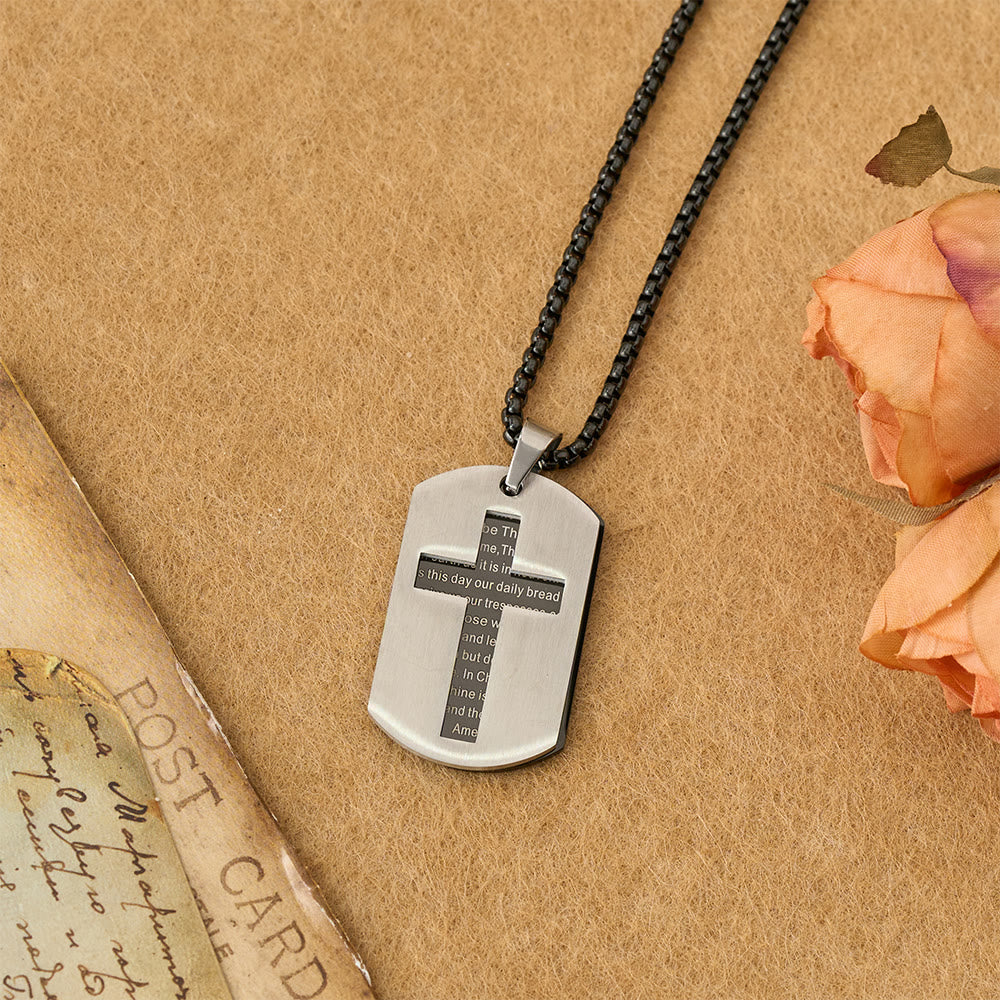 FREE Today: The Lord's Prayer Cross Dog Tag Pendant Necklace: Emblem of Divine Grace & Faith - image 7