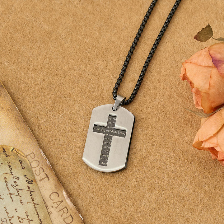 FREE Today: The Lord's Prayer Cross Dog Tag Pendant Necklace: Emblem of Divine Grace & Faith - image 7
