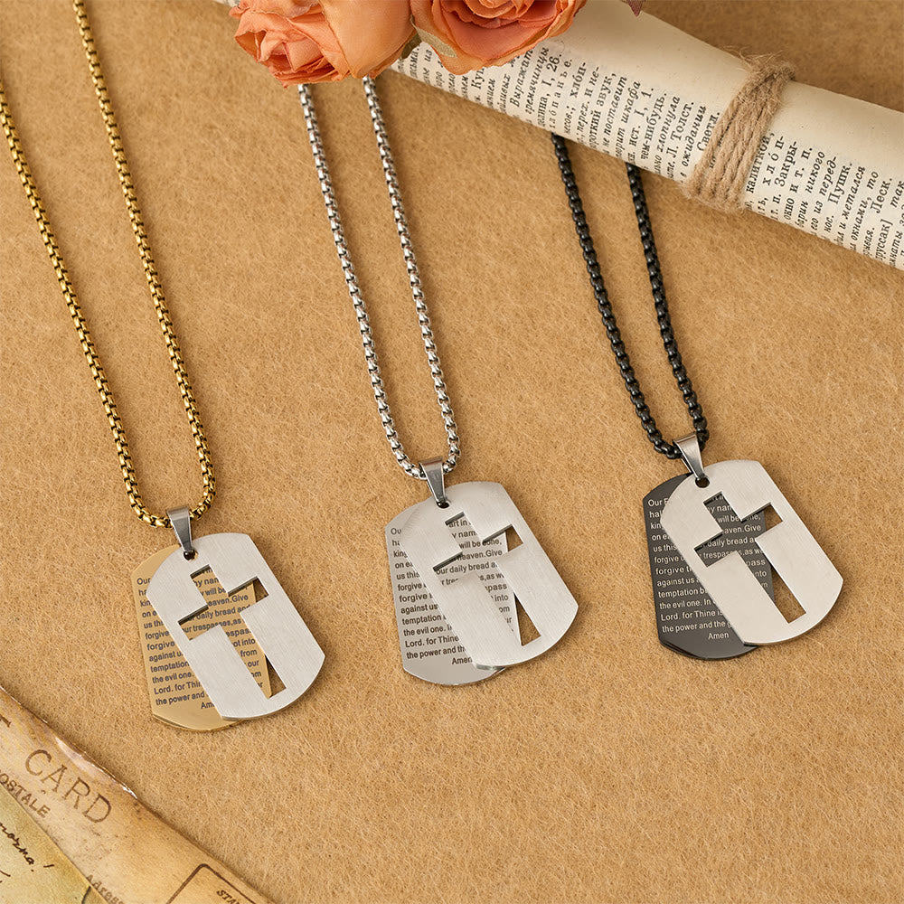 FREE Today: The Lord's Prayer Cross Dog Tag Pendant Necklace: Emblem of Divine Grace & Faith - image 8