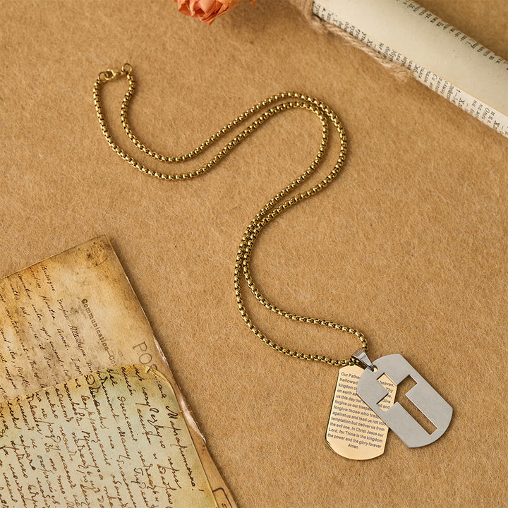 FREE Today: The Lord's Prayer Cross Dog Tag Pendant Necklace: Emblem of Divine Grace & Faith - image 1