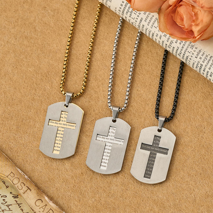 FREE Today: The Lord's Prayer Cross Dog Tag Pendant Necklace: Emblem of Divine Grace & Faith - image 9