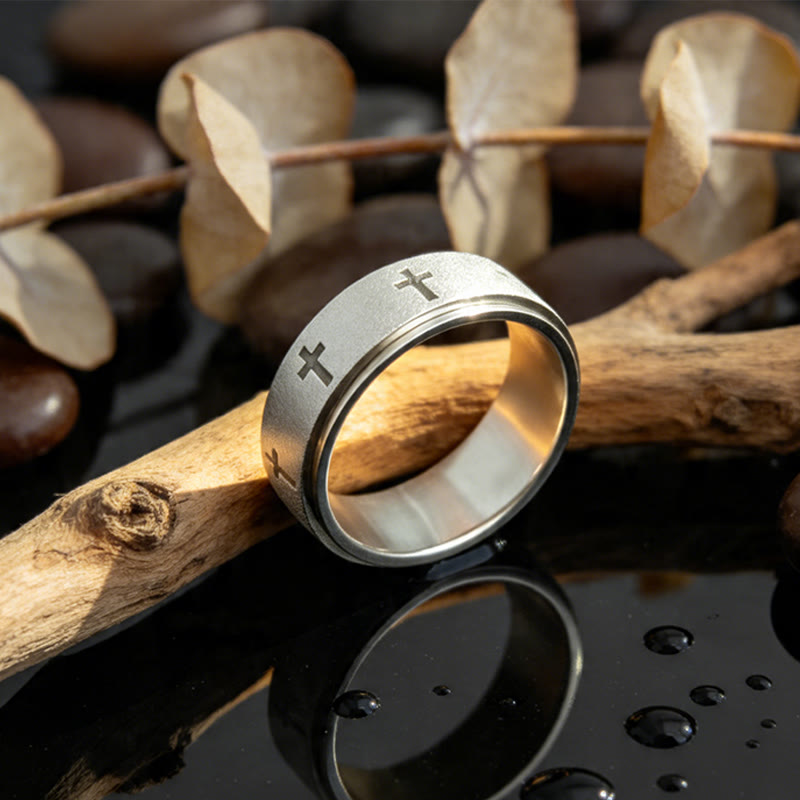 Christianartworkshop Rotating Cross Spinner Stress-relieving Ring: Emblem of Unshakable Faith - image 10